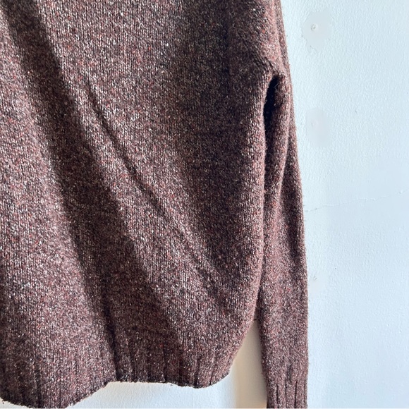 Frank and Oak Brown Turtleneck Relaxed Lambs Wool Sweater - Picture 4 of 9